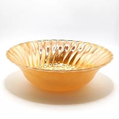 Buy Fire King Peach Lusterware Shell Swirl Serving Bowl By Anchor Hocking 8.5” • 17.12£