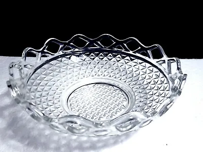 Buy Vintage Imperial Depression Glass Laced Edge - Clear 10  Bowl 7498F Ca 1950's • 14.25£