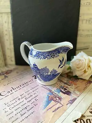 Buy Lovely Vintage Willow Pattern Blue And White Woods Ware Willow Jug • 18£