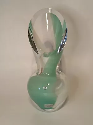 Buy Lindshammar Sweden Art Glass Vase Signed By Lars Sestervik 2004 Soft Mint-White • 57.62£