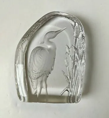 Buy Vintage Wedgwood Glass Crystal Heron Bird Paperweight Ornament Sculpture 1990s • 15.99£