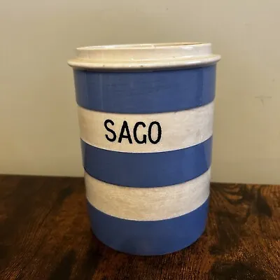 Buy T G Green Cornishware Sago Container Blue And White Stamp - No Lid - 6.5” • 29.99£