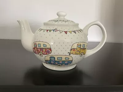 Buy Queens By Churchill THE CARAVAN TRAIL FESTIVAL Fine China Teapot Bunting • 14.99£