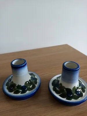 Buy 2 Jersey Pottery Candle Holders Handmade, Hand Painted Art Pottery • 12£