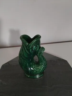 Buy Vintage Dartmouth Pottery Green Fish Mini Glug Jug 10cm • 10.50£