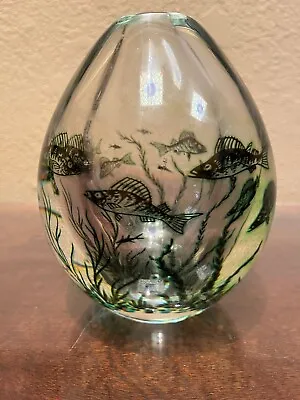 Buy HEAVY Edward Hald 6  Fish Graal Vase For Orrefors • 480.37£