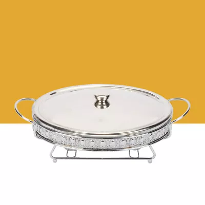 Buy 3L Buffet Server Chafing Dish Food Warmer Glass Pan Hot Plate Food Warmer W/ Lid • 32.99£