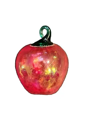 Buy Glass Red Apple With Green Stem Paperweight, Light Catcher, Tree Ornament Hollow • 10.24£