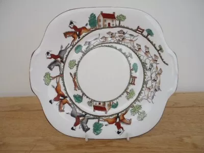 Buy Crown Staffordshire Hunting Scene Cake Plate • 40£