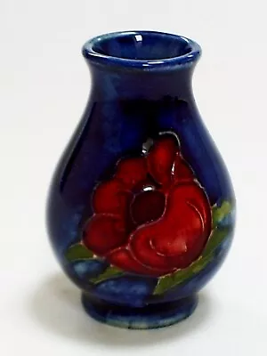 Buy Superb Vintage Moorcroft Pottery Miniature Anemone Pattern 2.25   Baluster Vase • 119.99£