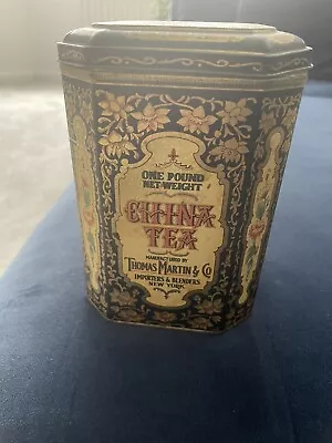 Buy Vintage Thomas Martin & Co China Tea Tin NY Importers & Blenders England 6x4” VG • 12.99£
