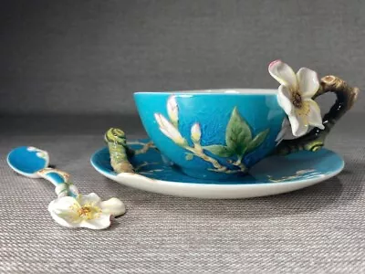 Buy FRANZ Collection Van Gogh Almond Flower Cup Saucer Set With Spoon FZ02452 • 249.48£