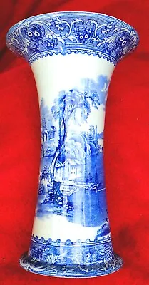 Buy Antique Masons Patent Ironstone China Blue And White Flared Vase C1920 In VGC • 59£
