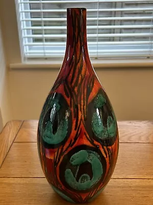 Buy Poole Pottery Tall Narrow Neck Peacock Vase By Andrew Tanner • 90£