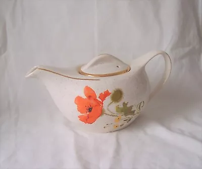 Buy Poppy Flower Aladdin Style Teapot By Kernewek Pottery Goonhavern Cornwall C.1960 • 12£