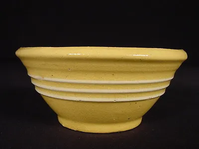 Buy RARE ANTIQUE AMERICAN 1800s TINY 4 3/8 INCH McCOY WHITE BAND BOWL YELLOW WARE • 168.66£