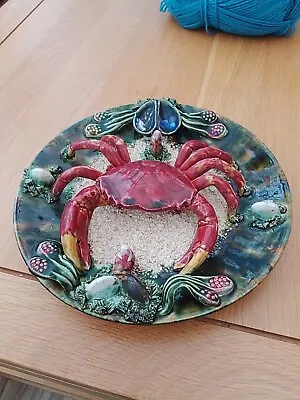 Buy ANTIQUE Majolica Crab Plate 9inch. ONE LEG IS MISSING  • 20£