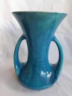 Buy Stunning Pilkington Blue Twin Handled Crystalline Vase, Circa 1910 • 85£