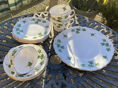Buy Colclough Ivy Bone China Sandwich Plate Tea/side Plates Saucers Cups 11 Pieces • 30£