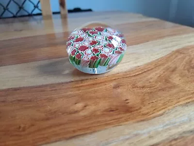 Buy Small Millefiori Red Glass Paperweight • 6£