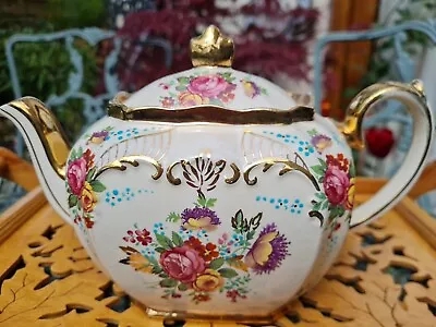 Buy Sadler Rare Teapot Roses And Purple Flowers Full Size Teapot No 2661 • 40£