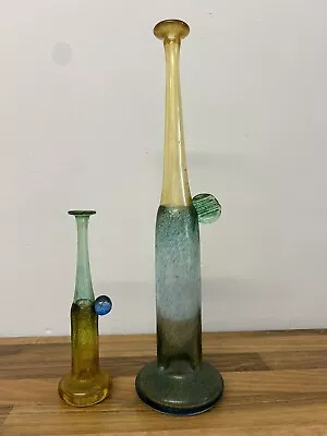 Buy Kosta Boda A Pair Of Signed Glass Wind Pipe Vases - Bertil Vallien Vintage • 250£