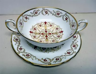 Buy Tuscan-fine Bone China-pattern-richelieu F159-cream Soup Cup&saucer-rare-england • 47.15£