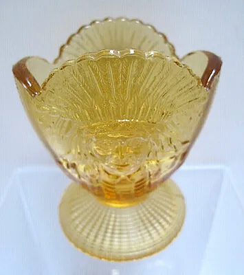 Buy Kemple Amber Gold Vintage Glass Toothpick Holder Chief Headdress • 12.28£