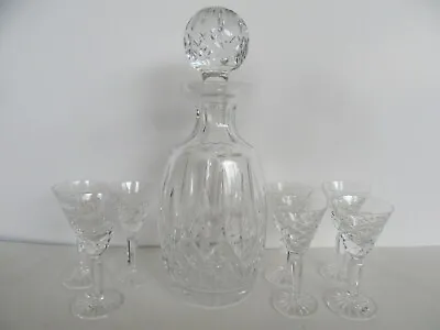 Buy Waterford (7) Crystal Tyrone Cordial Glasses W/ Lismore Waterford (?) Decanter • 80.98£