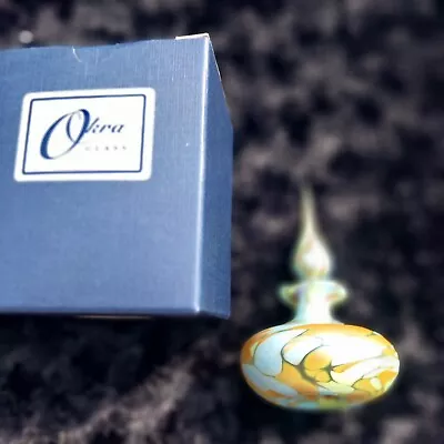 Buy Vintage Okra Glass Perfume Bottle. With Box Hand Signed • 49.99£