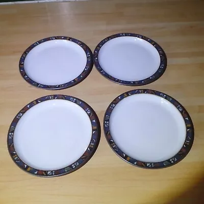 Buy Denby Marrakesh 4x Side Tea Plates 6.75” Brown Mosaic Rim Vintage Classy Rare • 45£