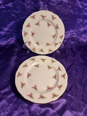 Buy 2 Vintage Duchess Bone China Tea Plates 6 1/2  ~ Pink Rose Buds / Ditsy Rose • 9.99£