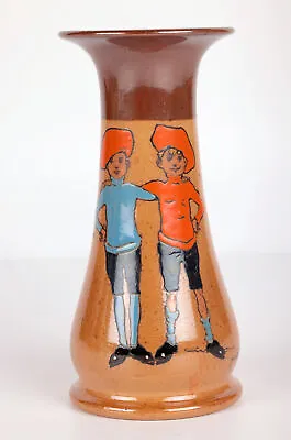 Buy John Hassell Doulton Lambeth Twins Ware Painted Salt Glazed Vase • 285£