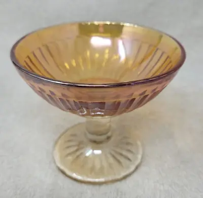 Buy 1930's Round Robin Marigold SHERBET Depression Champagne Glass Stem Glows • 10.42£