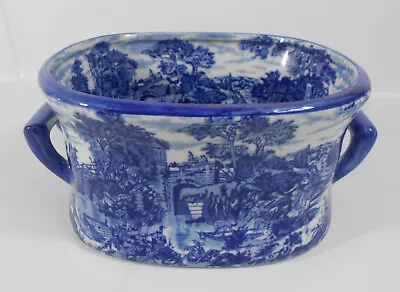 Buy Vintage Victoria Ware Ironstone Two-Handled Blue & White Planter • 55£