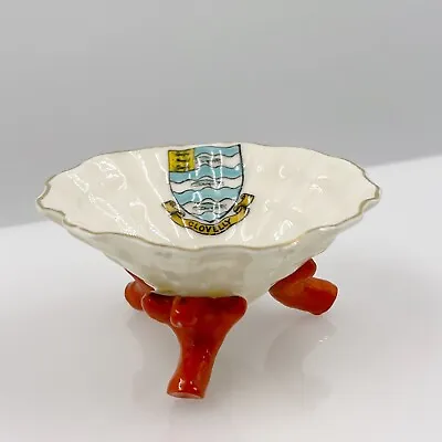 Buy W.h. Goss Crested China Shell Trinket Dish On 3 Coral Feet - Clovelly Crest • 12.90£