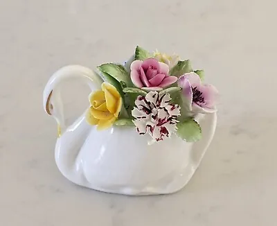 Buy Royal Adderley Decorative Bone China Floral Arrangement On Swan Vase • 23.70£