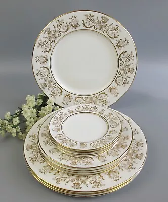 Buy Coalport Dinner Plate Service Set. ALLEGRO White Gold Bone China. 4 Plc Setting • 99.99£