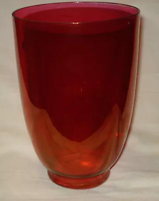 Buy Vintage Ruby Red Flash Crystal Clear Glass 8” Tall Candle Holder Flower Vase  • 3.86£