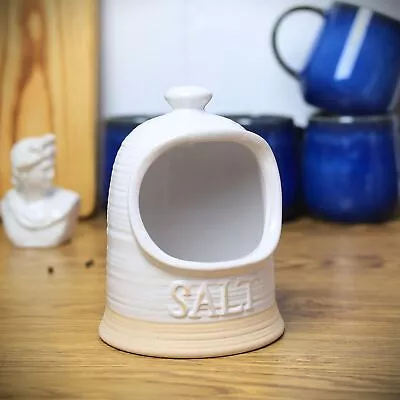 Buy Stoneware Salt Pig Dispenser Cellar Canister Pot Pinch Kitchen Natural Design • 10.95£