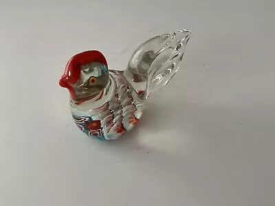 Buy Multi Coloured Glass Chicken Shaped Paperweight With Millefiori Detail • 12.50£