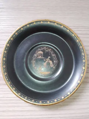 Buy Vintage CARLTON W&R Stoke On Trent Ceramic Black/Gold Regency Lady Saucer 10.5cm • 6.99£