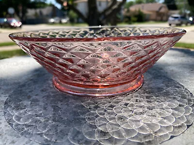 Buy Diamond Quilted Pink 6  Round Bowl, Imperial Glass Vintage Depression Glass  • 5.76£