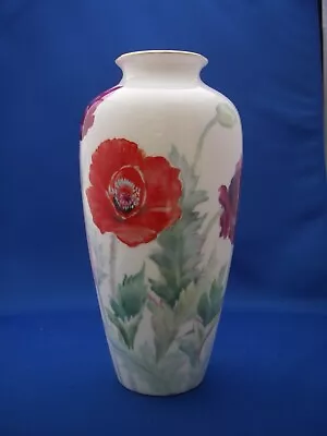 Buy Vintage NORITAKE Porcelain Hand Painted POPPIES Vase-8 1/2 In-Signed G. SATO • 59.26£
