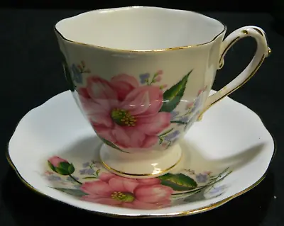Buy Vintage Royal Standard Pink Floral Footed Tea Cup & Saucer Excellent Condition • 14.38£