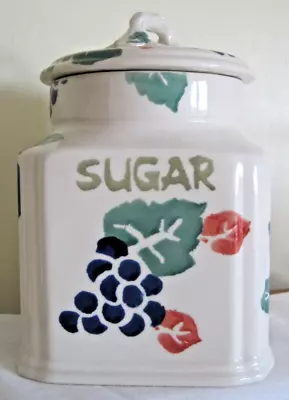 Buy Vintage Spongeware Sugar Jar. Made In England • 8£