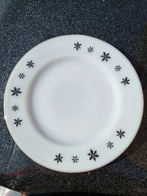 Buy Vintage Retro Black Snowflakes JAJ Pyrex Gaiety 16cm Bread Side Plate • 2.50£