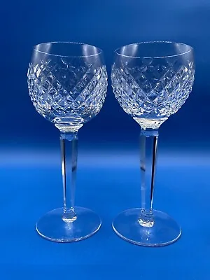 Buy Vintage Waterford ALANA Cut Crystal Wine Hock Stem Glasses Set Of 2 /rb • 90.13£