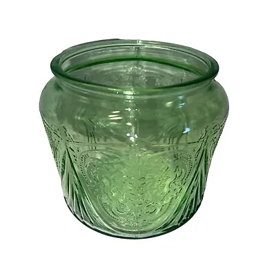 Buy Vintage Hazel Atlas Green Depression Royal Lace Glass Cookie Jar • 33.26£