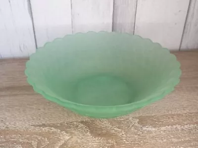 Buy Vintage Frosted Green Glass Bowl /  Fruit Bowl • 8.50£